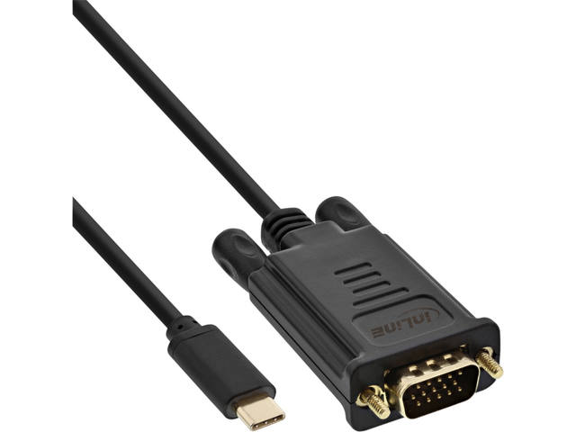 KABEL INLINE USB-C VGA 3.1 M/M 2 M ZWART 1