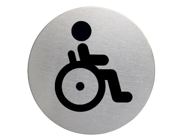 INFOBORD PICTOGRAM DURABLE WC INVALDE ROND 83MM 1